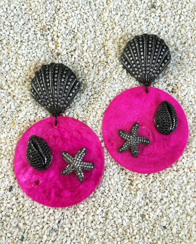 Seashell Earrings, Pink
