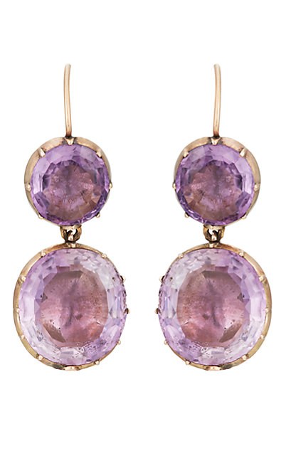 Stephanie Windsor Antiques Round Crystal Double-Drop Earrings 