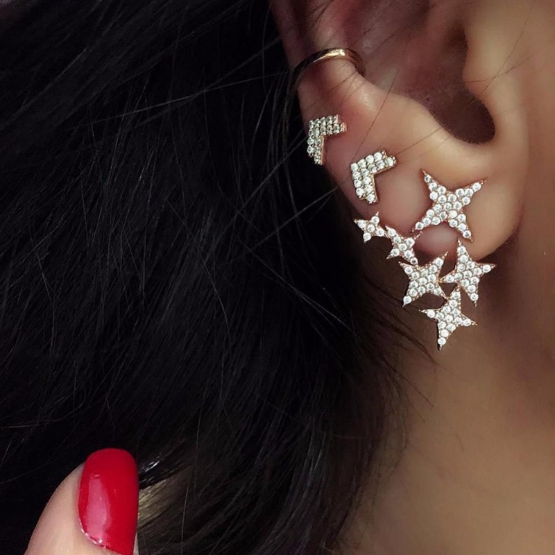 Xandra Crystals Stars & Arrow Earrings