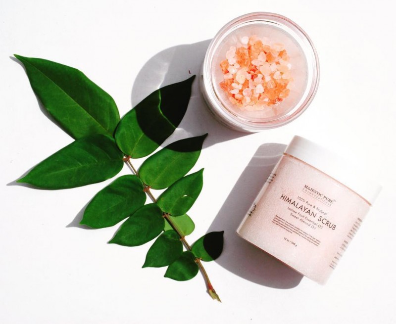 Majestic Pure Himalayan Salt Body Scrub with Lychee Essential Oil