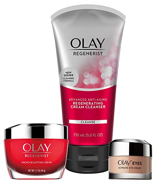 Olay Anti-Aging Skincare Kit with Regenerist Cleanser, Moisturizer & Eye Cream