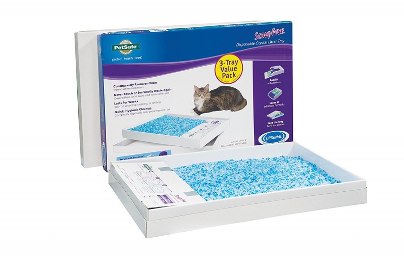 PetSafe ScoopFree Self-Cleaning Cat Litter Box Tray Refills, Non-Clumping Crystal Cat Litter, 3-Pack