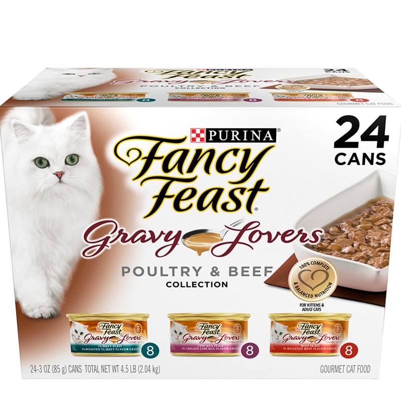 Purina Fancy Feasts Grilled Seafood Collection Wet Cat Food Variety Pack (24) 3 oz. Cans 