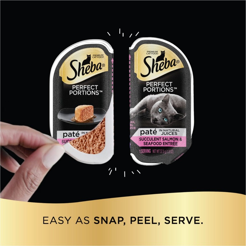 SHEBA Perfect Portions Pate Wet Cat Food Trays - Seafood