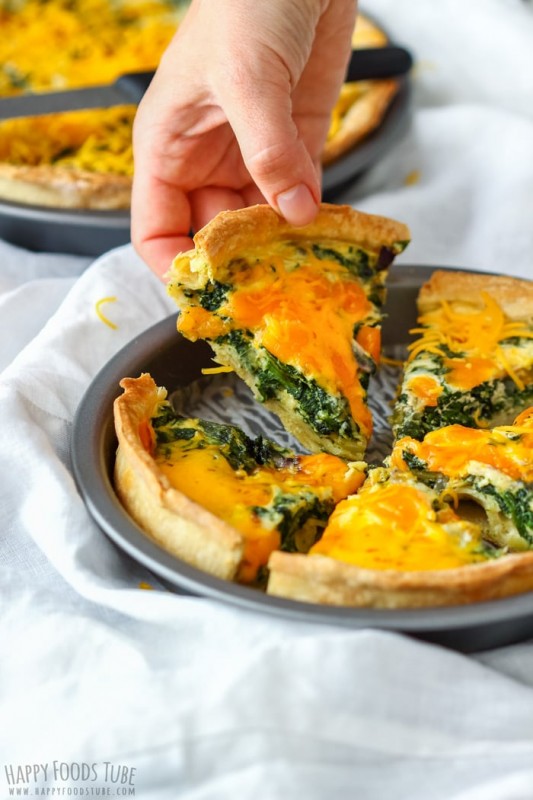 Spinach and Cheddar Quiche