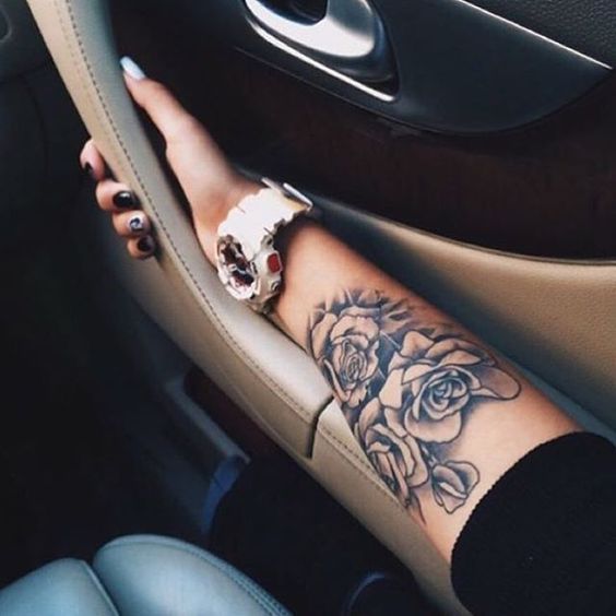 Black Roses Sleeve Tattoo