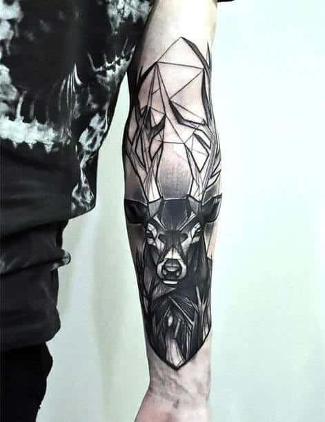Geometric Deer Tattoo