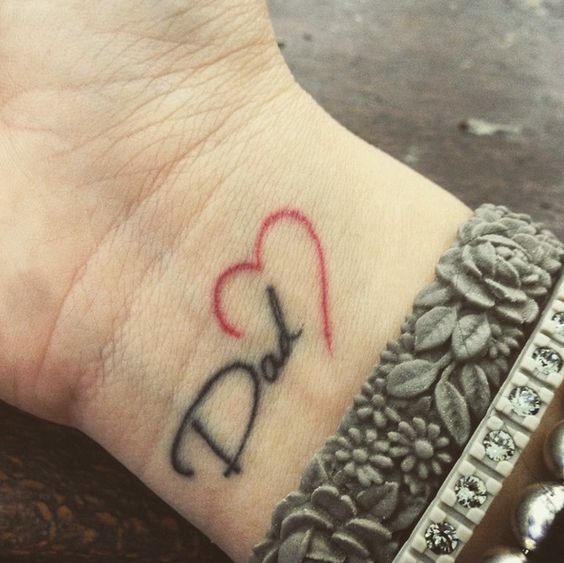 Heart Dad Wrist Tattoo Tattoo