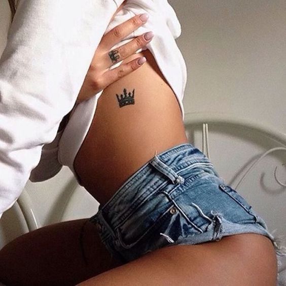Mini Crown Tattoo For Girls