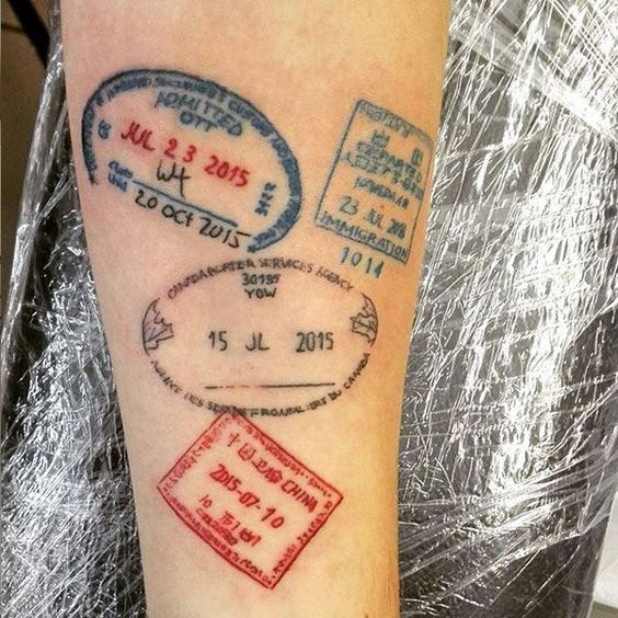 Passport Stamps Tattoos