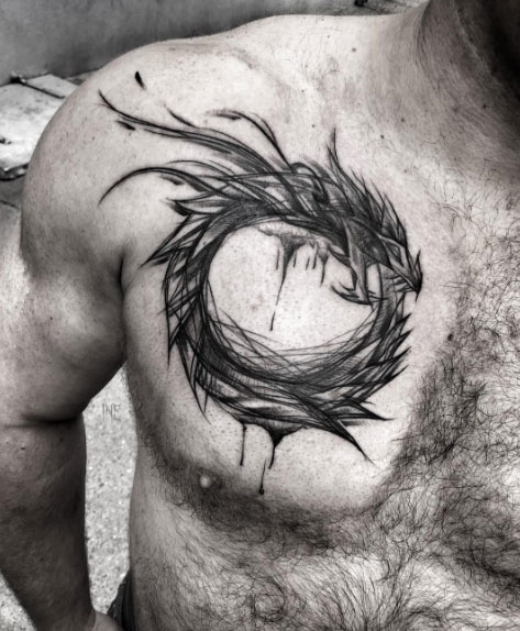 Sketch Style Circular Dragon