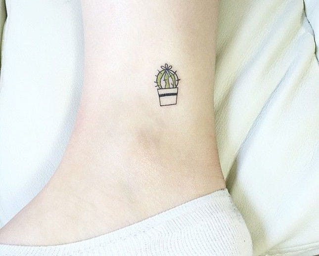 Small cactus in a pot tattoo  Tattoogridnet