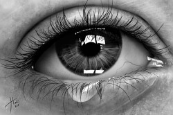 Sad Eye By Hadi, Hyper Realistic Pencil Drawing