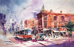 Toronto By Jay Alam, Watercolor