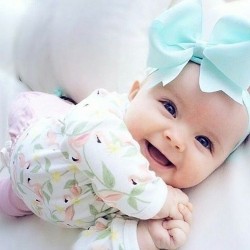 Baby With Blue Hair Bow