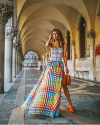 Colorful Plaid Dress