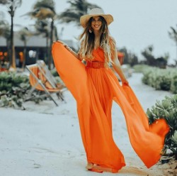 Orange Chiffon Dress