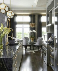 Grey Gold Kitchen 