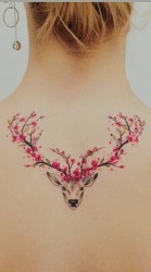 Cherry Blossom Deer Tattoo