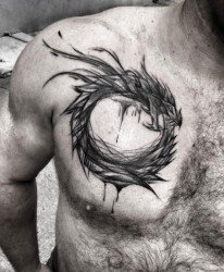 Sketch Style Circular Dragon