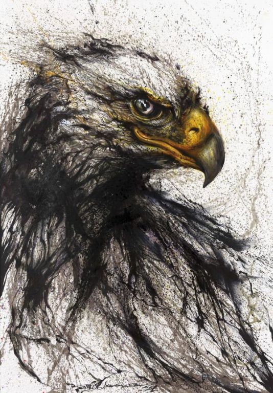 Eagle By Hua Tunan, Ink Painting