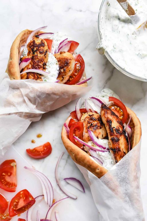 Greek Chicken Gyros With Tzatziki Recipe