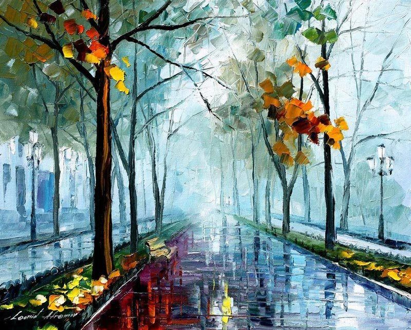 Rainy Day By Leonid Afremov, Oil Painting