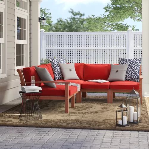 Rossi Patio Sectional With Cushions Outdoor Furniture