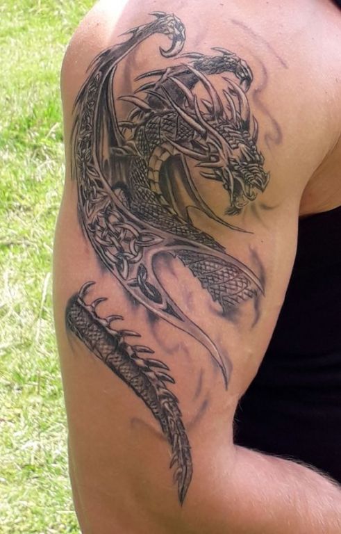 Dragon Fish Temporary Tattoos for Men Women Waterproof Arm Fake Tattoo  Stickers Bodi Art Paste Women's Body Protection Tattoo - AliExpress