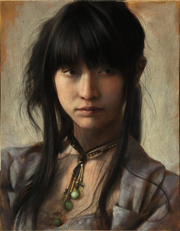 Japanese Girl By By Osamu Obi, Oil Painting