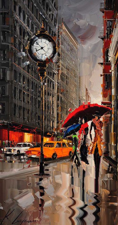 Newyork By Kal Gajoum, Oil Painting