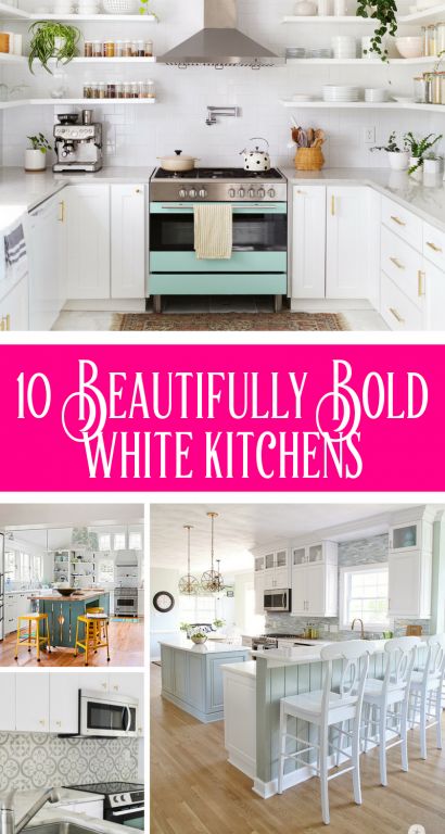 10 Wonderful Bold White Kitchens