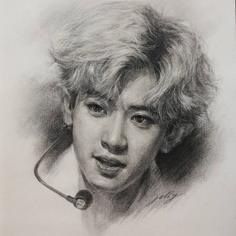 Exo By Jolly, Charcoal Painting