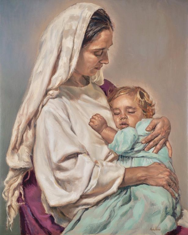 Madonna Col Bambino By Nacho Valdes, Oil Painting