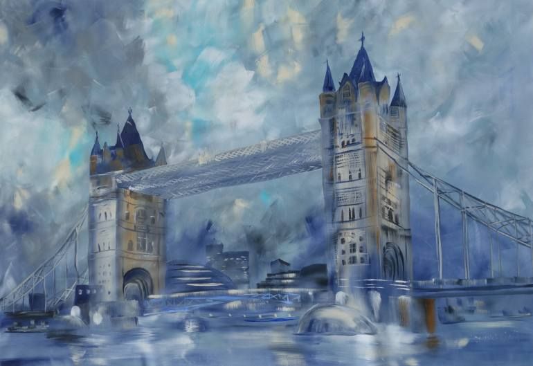 London Bridge By Ksavera, Acrylic Painting