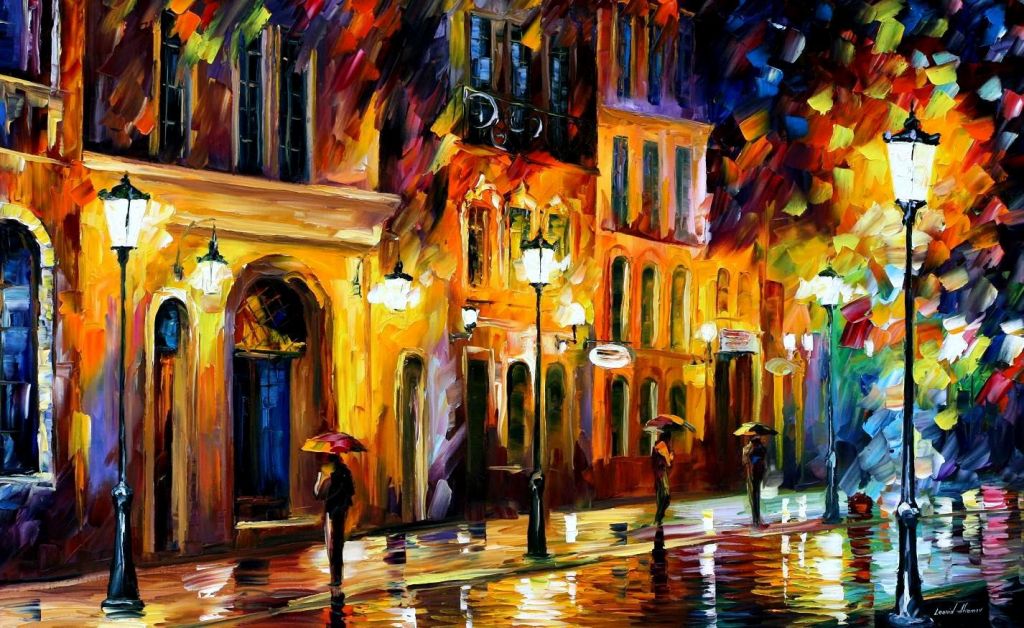 When The City Sleeps By Leonid Afremov, Oil Painting