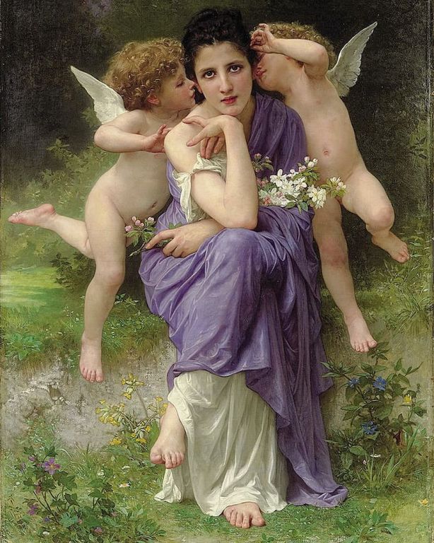 Spring Songs By William Bouguereau, Oil Painting