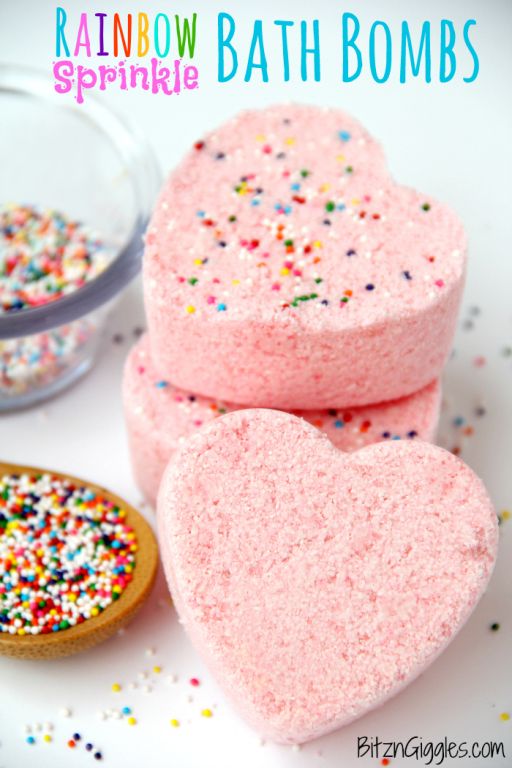 DIY Rainbow Sprinkle Bath Bombs