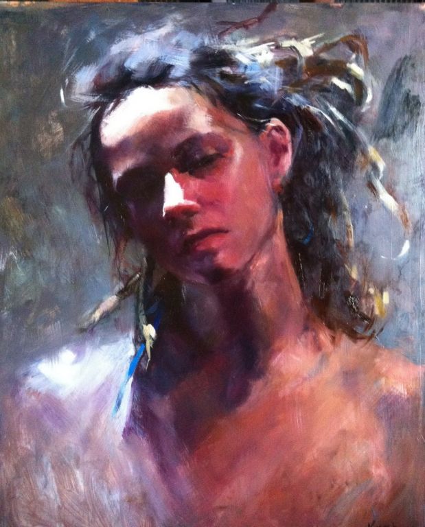 The Woman with Dreads by Kristina Laurendi Havens, Oil Painting