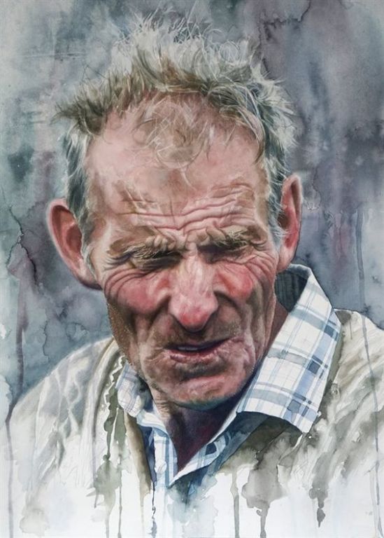 Farmer By John Cooney, Watercolor Painting