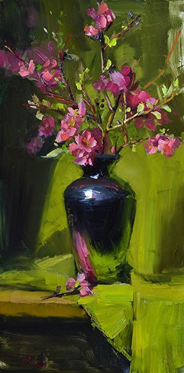 Pink Pear Blossoms By Kelli Folsom, Oil Painting